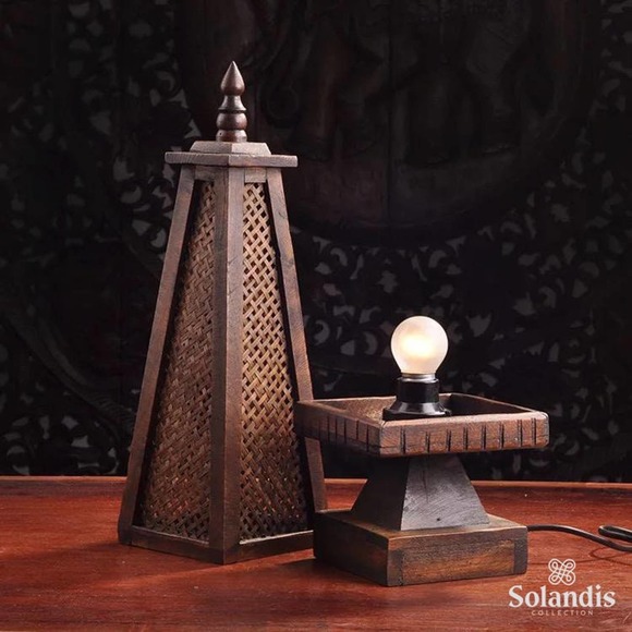 Handmade bamboo lamp, Table lamp, Bedside lamp, Teak & Bamboo light, Home decor - Picture 2 of 7